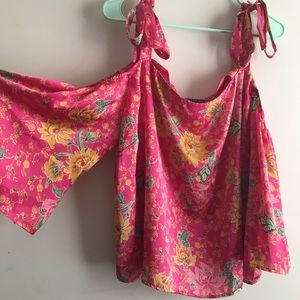 Multicolor Forever 21 Bell Sleeved Shoulder Top